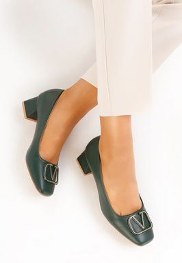 Pantofi cu toc mediu Viana verzi