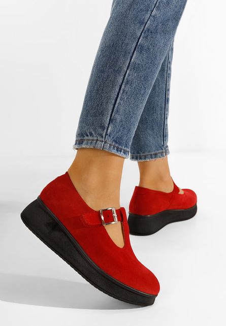 Pantofi Casual Cu Platforma Rosii Gilena