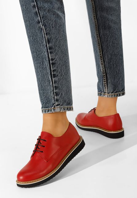 Pantofi derby piele Casilas rosii Casilas