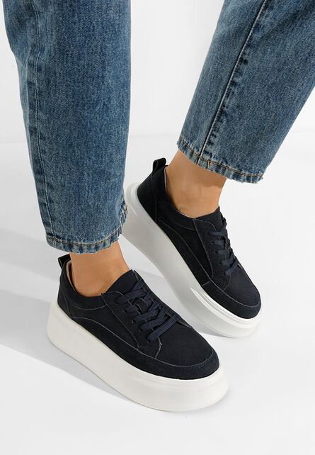 Sneakers dama cu platforma navy Arara