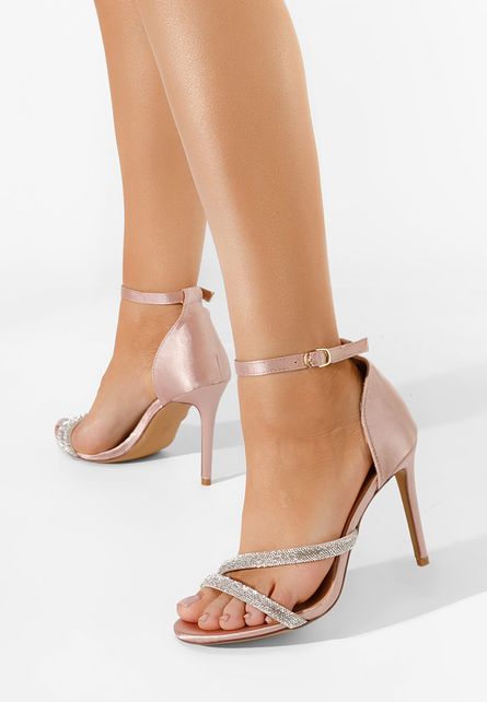 sandale elegante cu toc de 4 cm Sandale elegante cu toc Ivonna roz