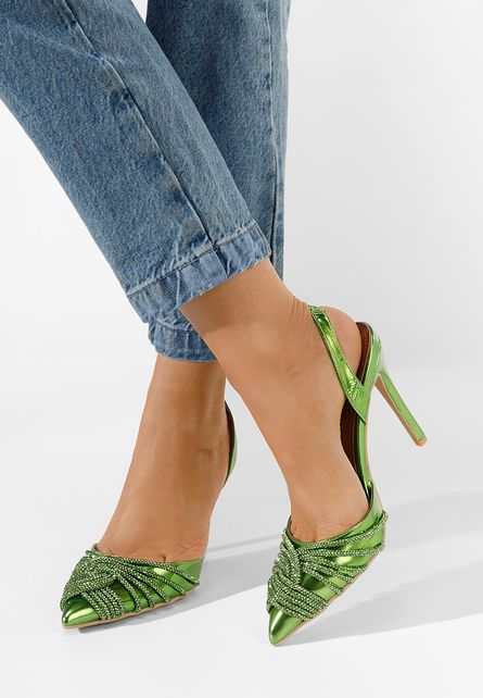 Pantofi stiletto eleganti Viviana verzi