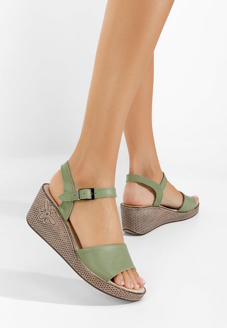 Sandale cu platforma piele Sivia verzi