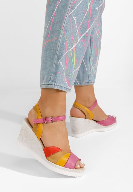 Sandale cu platforma piele Irvina V3 multicolore