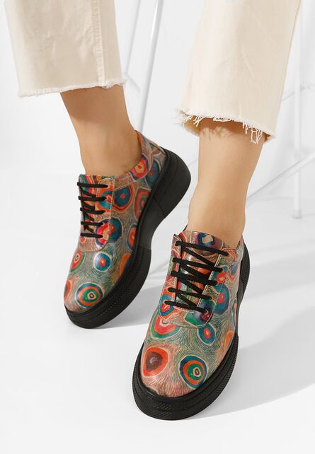 Pantofi casual dama piele Delisa V4 multicolori casual