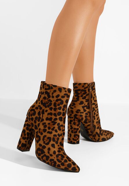 Botine cu toc Padrona V2 leopard