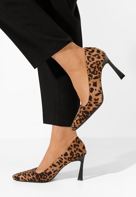 Pantofi cu toc subtire Vuria leopard