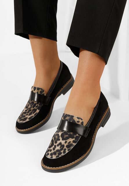 Mocasini dama piele Aleda leopard