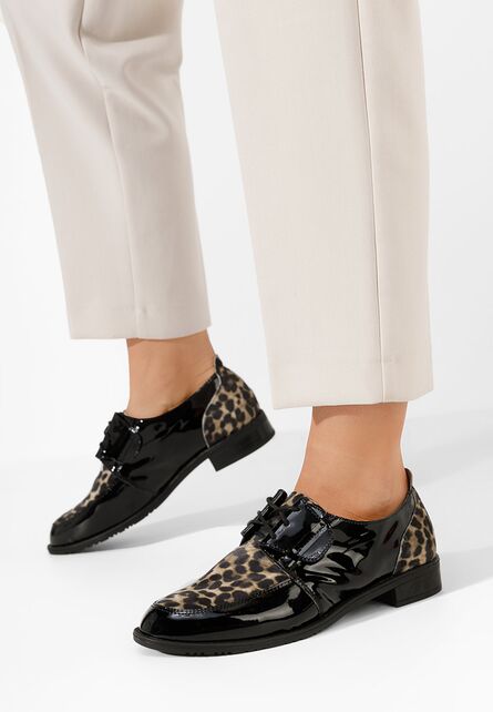 Pantofi derby piele Vogue V2 leopard