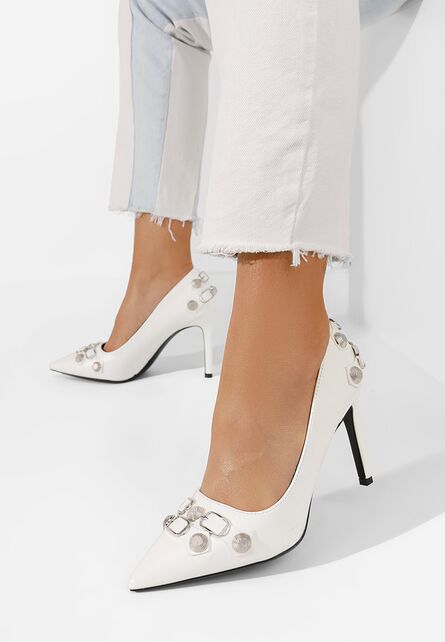 Pantofi stiletto Supreme albi