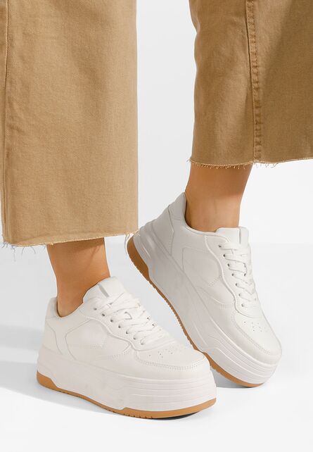 Sneakers cu platformă Marenda albi