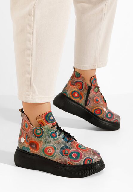 Pantofi casual dama piele Fianna multicolore