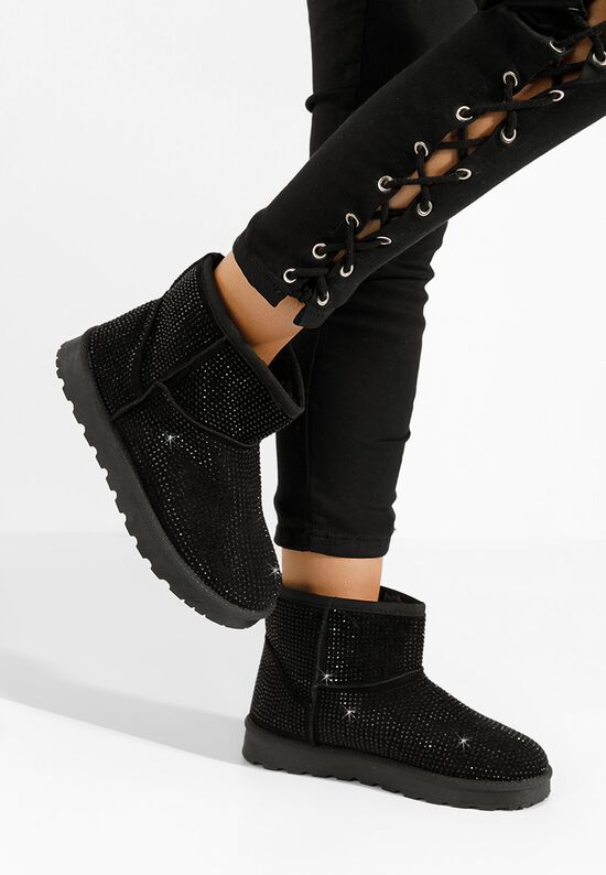 Cizme tip ugg Rosaine negre