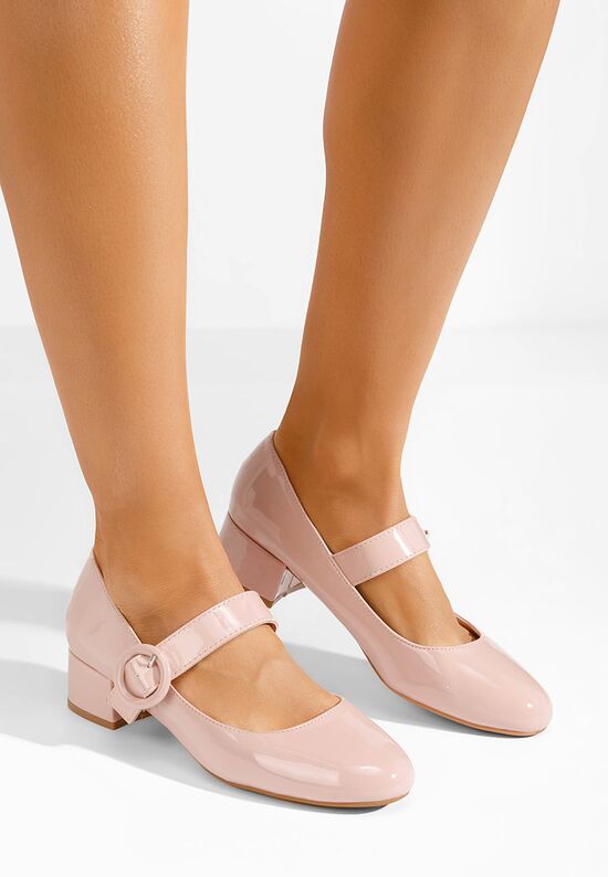 Pantofi cu toc mic Adevana roz
