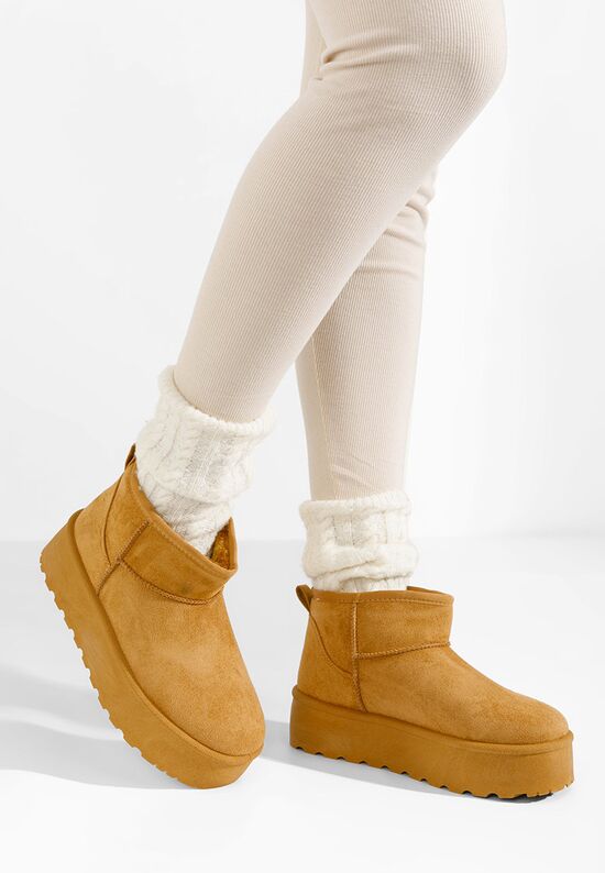 Cizme tip ugg Sesana camel