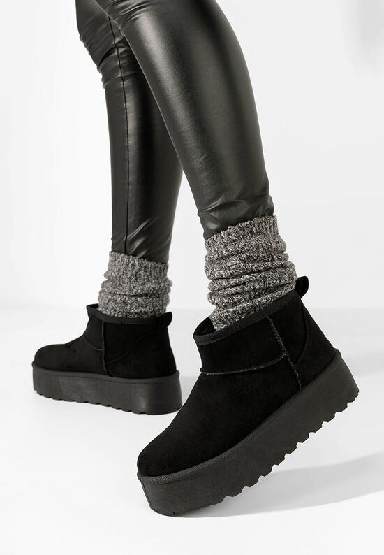 Cizme tip ugg Francene negre